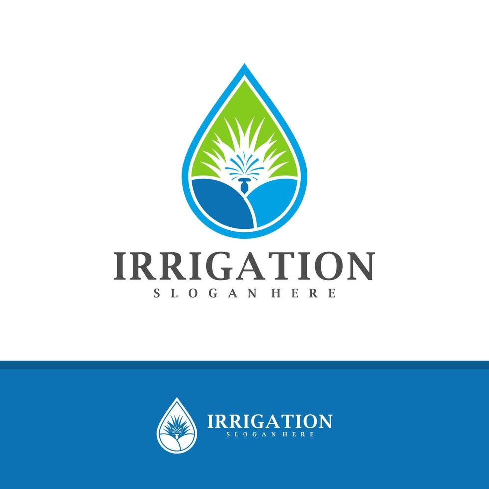 vecteur de conception de logo d'irrigation, illustration de modèle de concepts de logo d'irrigation créative.