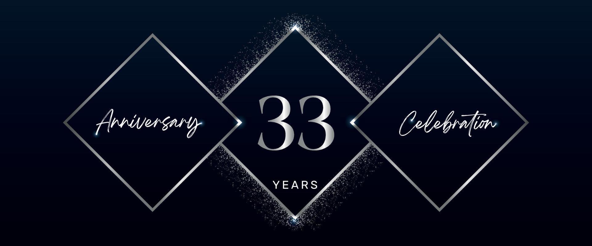 Logotype de célébration d'anniversaire de 33 ans. création vectorielle pour les événements de célébration d'anniversaire, fête d'anniversaire, carte de voeux, mariage, carte d'invitation. Vecteur de conception de modèle anniversaire 33 ans