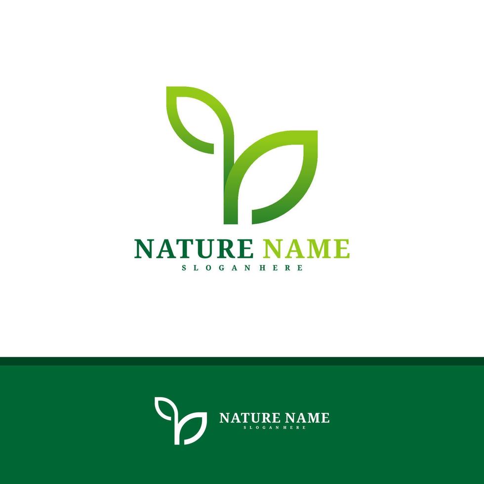 vecteur de conception de logo nature, illustration de modèle de concepts de logo feuille créative.