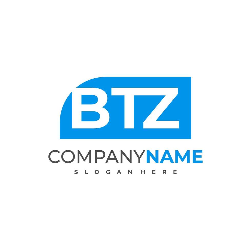 vecteur de conception de logo lettre btz, illustration de modèle de concepts de logo btz créatif.