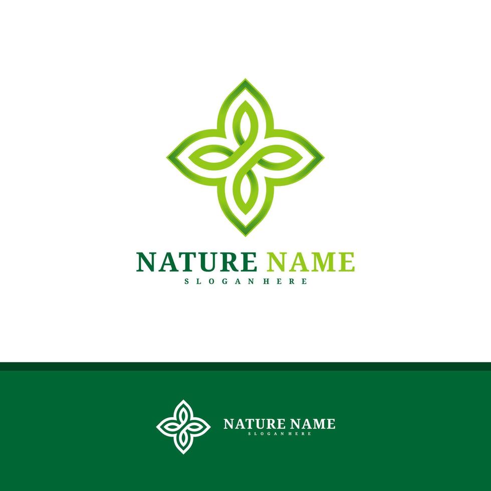 vecteur de conception de logo nature, illustration de modèle de concepts de logo feuille créative.