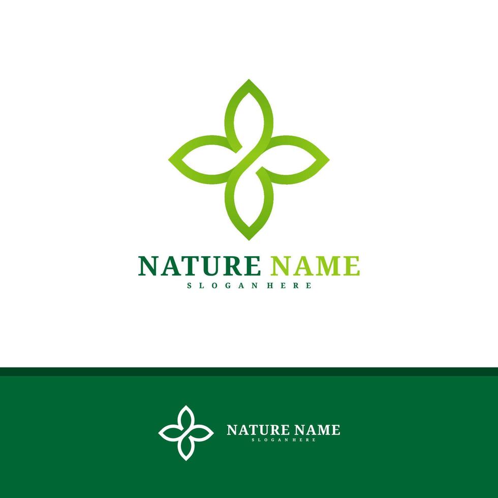 vecteur de conception de logo nature, illustration de modèle de concepts de logo feuille créative.