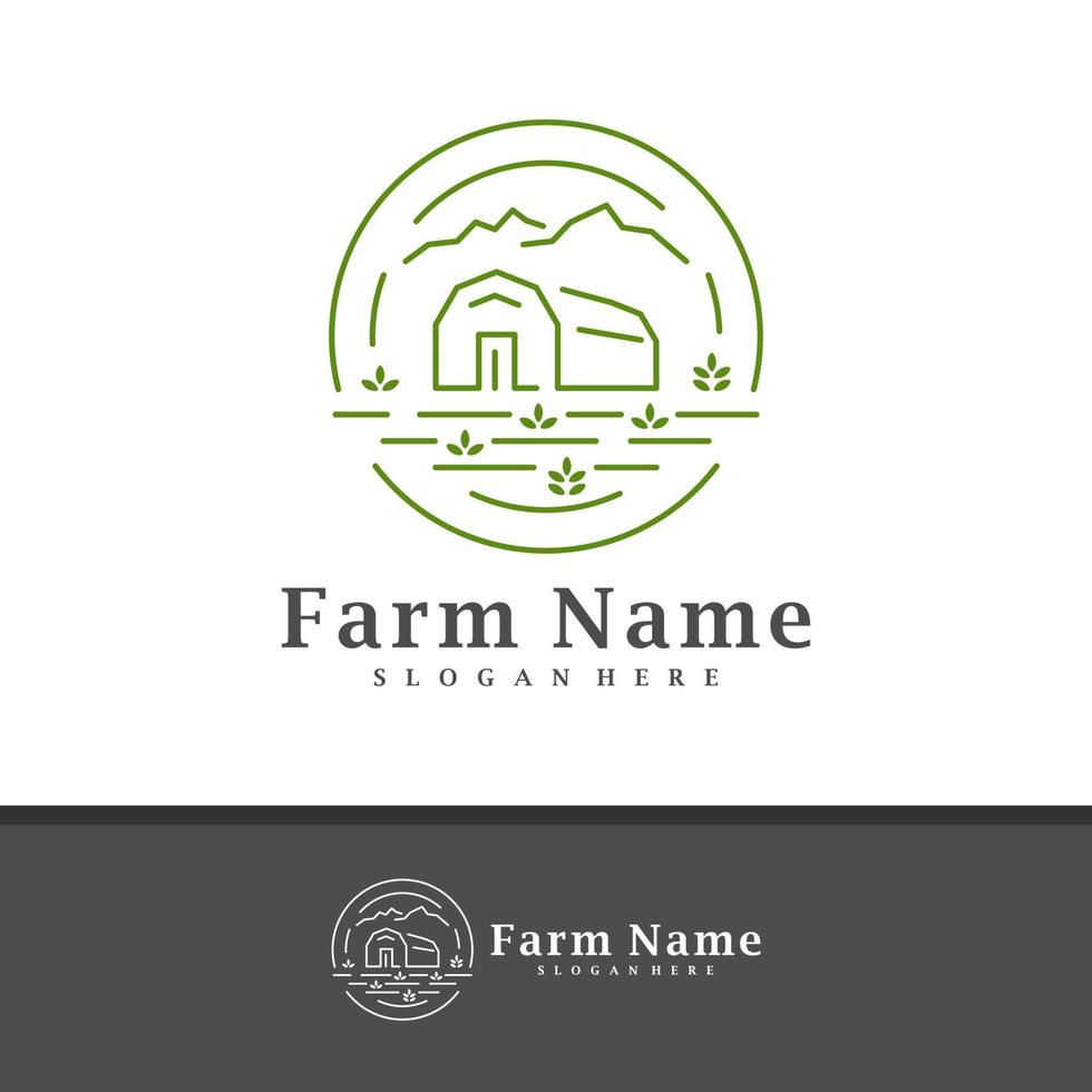 vecteur de conception de logo de ferme nature, illustration de modèle de concepts de logo de ferme créative.