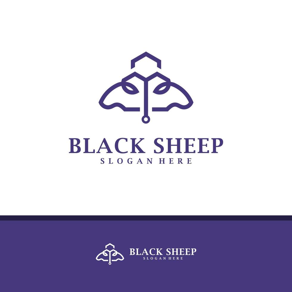 ville avec vecteur de conception de logo de mouton de tête, illustration de modèle de concepts de logo de mouton créatif.