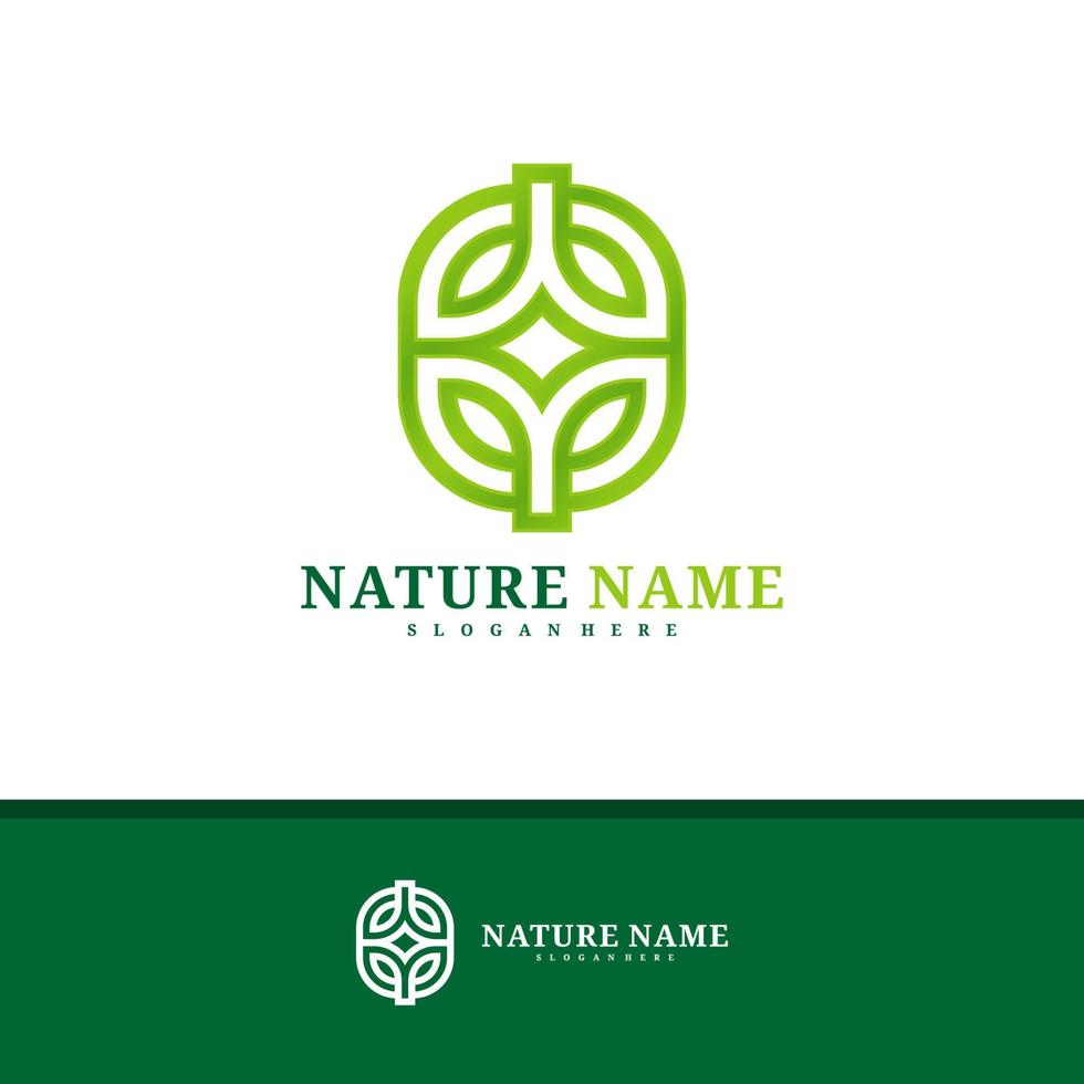 vecteur de conception de logo nature, illustration de modèle de concepts de logo feuille créative.