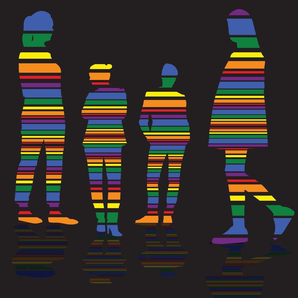 abtract vector people sur fond noir pour la diversité symbole de signe lgbt