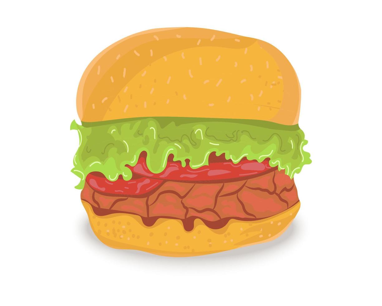 illustration de burger farci à la laitue et au bacon vecteur