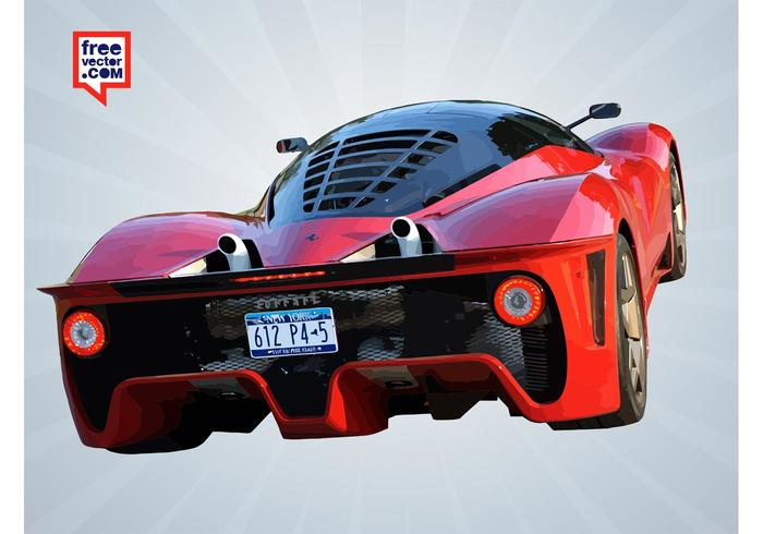 Ferrari rouge arrière vecteur