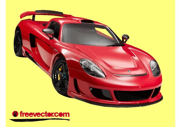 Rouge porsche carrera gt vecteur