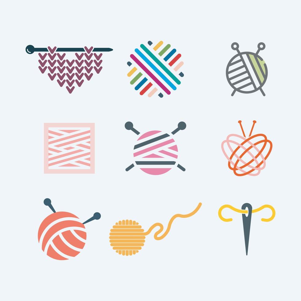 conceptions de symboles de collection de logos à tricoter pour les entreprises vecteur