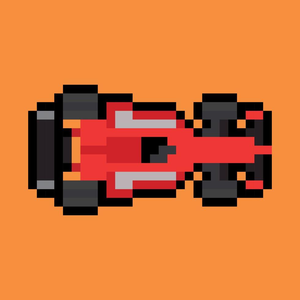 Pixel art. voiture formule rouge vecteur