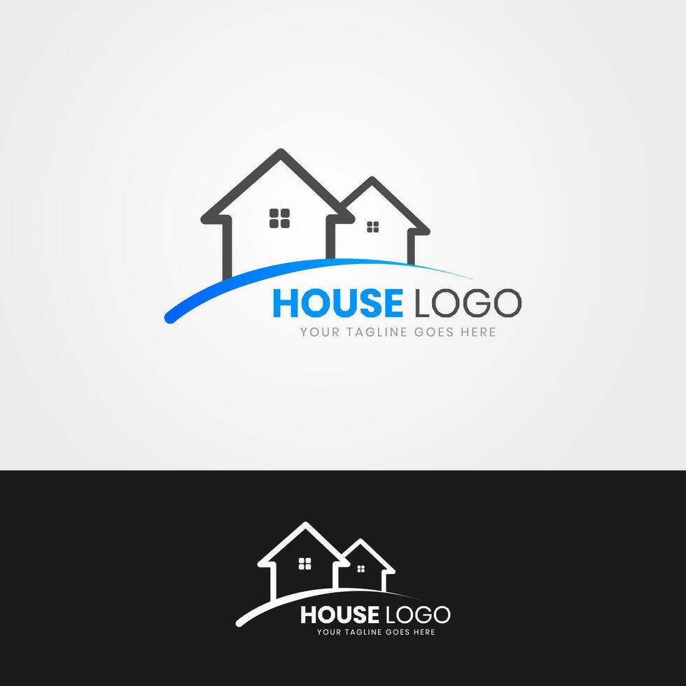illustration vectorielle graphique du logo de la maison - concept de construction immobilière. parfait pour entrepreneur, vendre, louer et acheter une maison, un agent, etc. vecteur