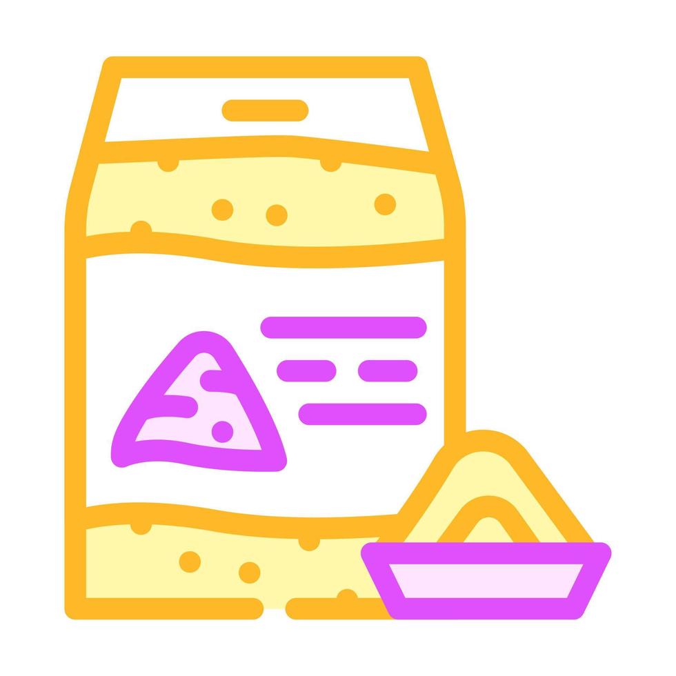 illustration vectorielle d'icône de couleur sans gluten de farine de noix vecteur