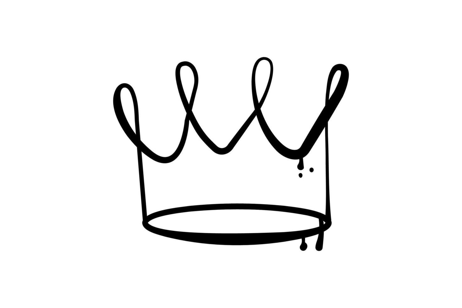 couronne de doodle dessinés à la main, vecteur de ligne