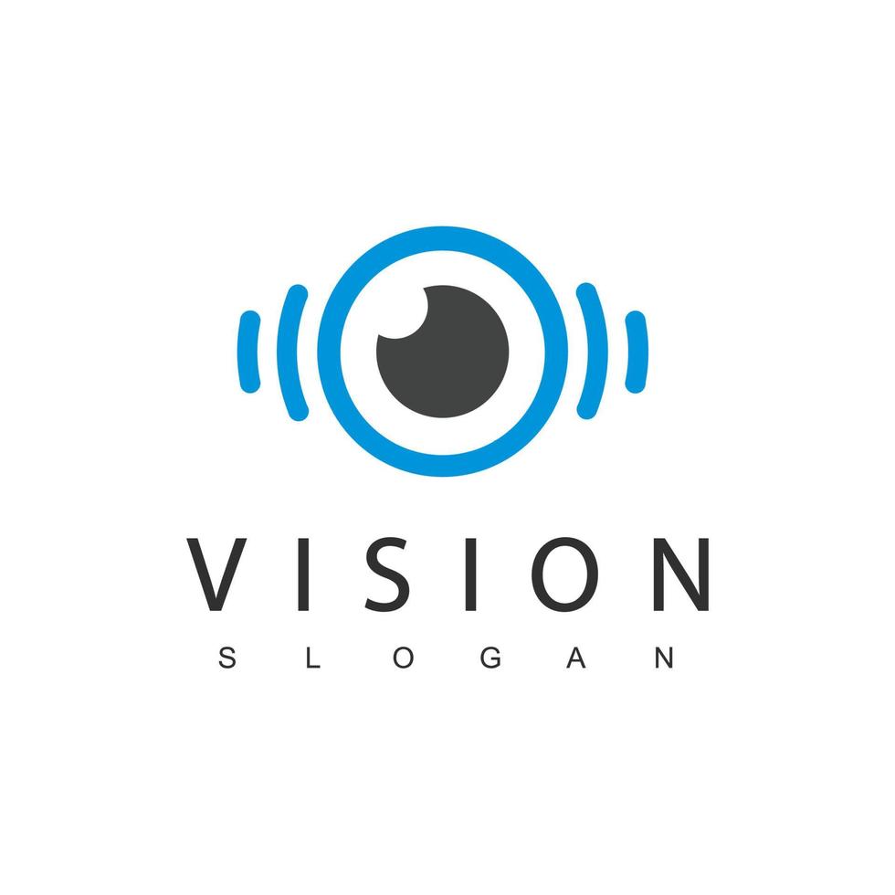modèle de conception de logo d'oeil, concept de logotype de vision. vecteur