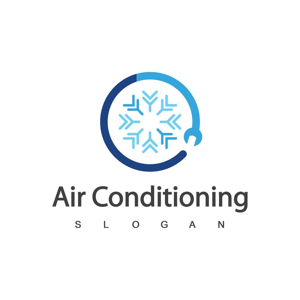 logo de climatisation, concept de logo hvac vecteur