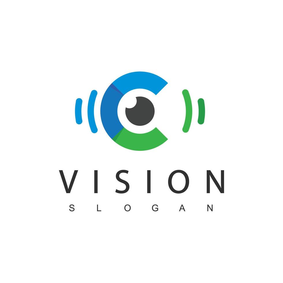 modèle de conception de logo d'oeil, concept de logotype de vision. vecteur