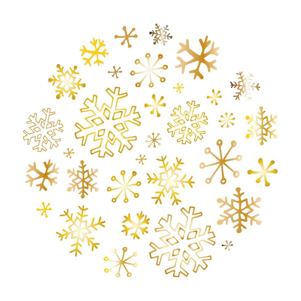 collection de flocons de neige doodle. illustrations d'hiver simples dessinées à la main. carte de noël, bonne année vecteur