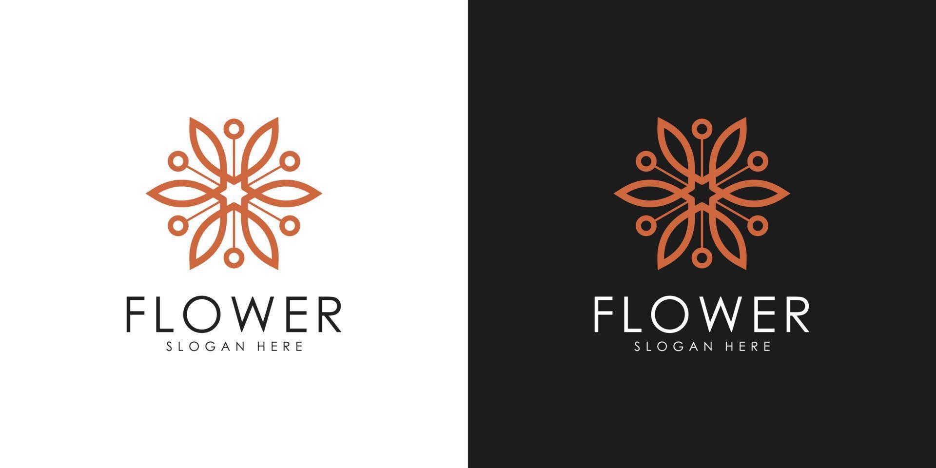 conception de vecteur icône logo fleur élégante abstraite