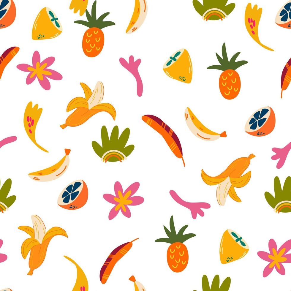 modèle sans couture de fruits. délicieuse nourriture sucrée. parfait pour l'impression, les menus et les restaurants, les textiles, le papier d'emballage. illustration vectorielle dessinés à la main vecteur