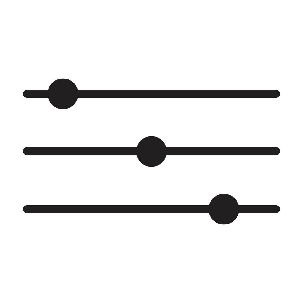 eps10 icône de barre de curseur vectoriel noir dans un style simple et branché isolé sur fond blanc