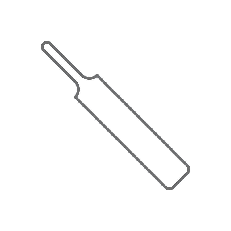 eps10 icône de ligne de batte de cricket vecteur gris dans un style simple et branché isolé sur fond blanc