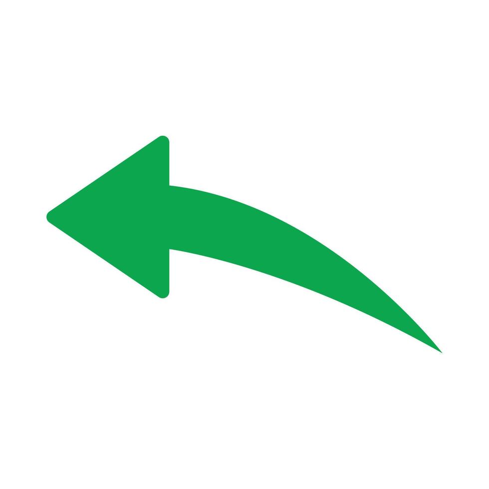 vecteur vert eps10 réponse au message ou à l'icône de flèche de chat dans un style moderne simple et branché isolé sur fond blanc