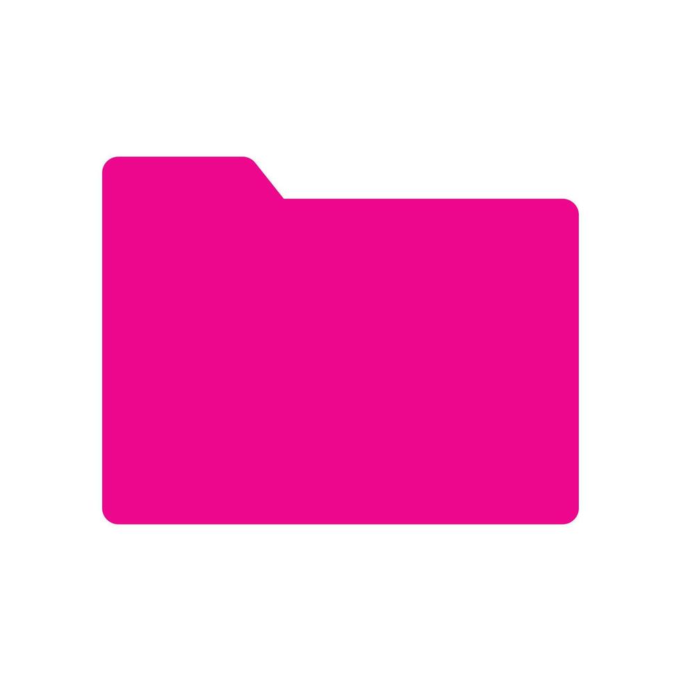 eps10 icône solide de dossier vectoriel rose dans un style simple et branché isolé sur fond blanc