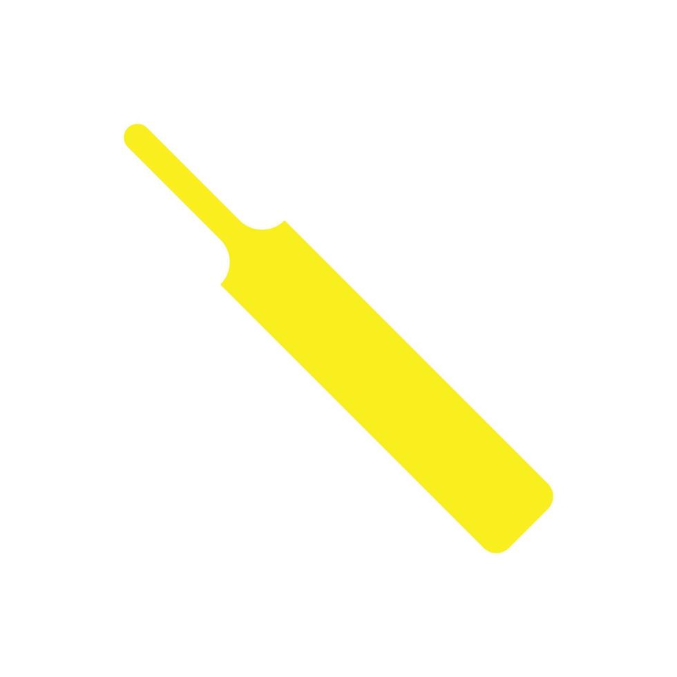 eps10 vecteur jaune cricket bat icône solide dans un style simple et plat à la mode isolé sur fond blanc
