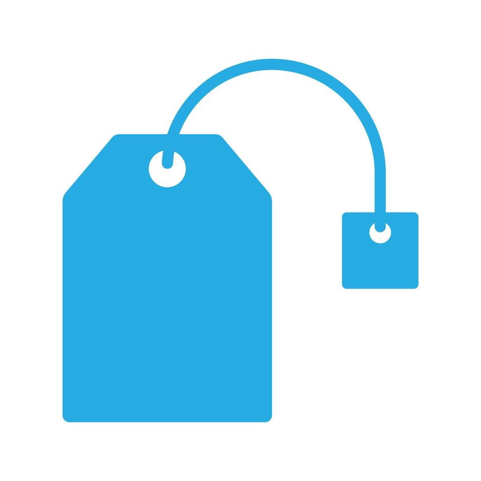 icône ou logo de sachet de thé vectoriel bleu eps10 dans un style moderne simple et branché isolé sur fond blanc