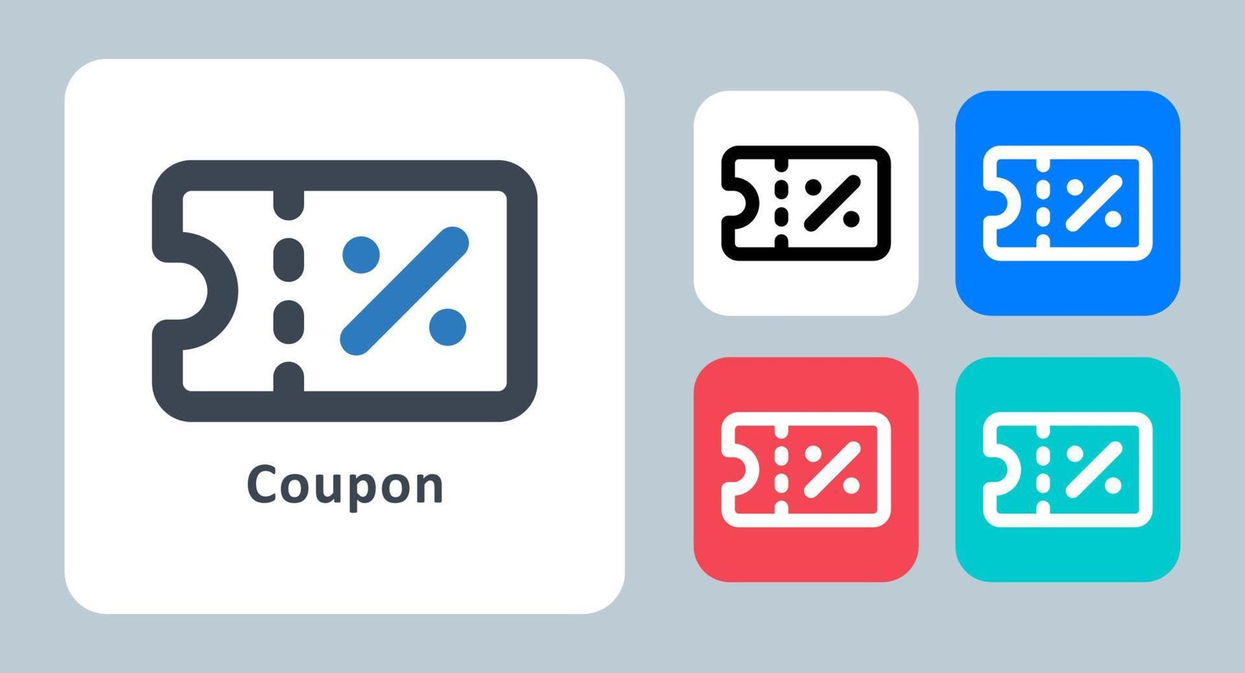 icône de coupon - illustration vectorielle. coupon, remise, offre, bon, vente, shopping, billet, ligne, contour, plat, icônes. vecteur