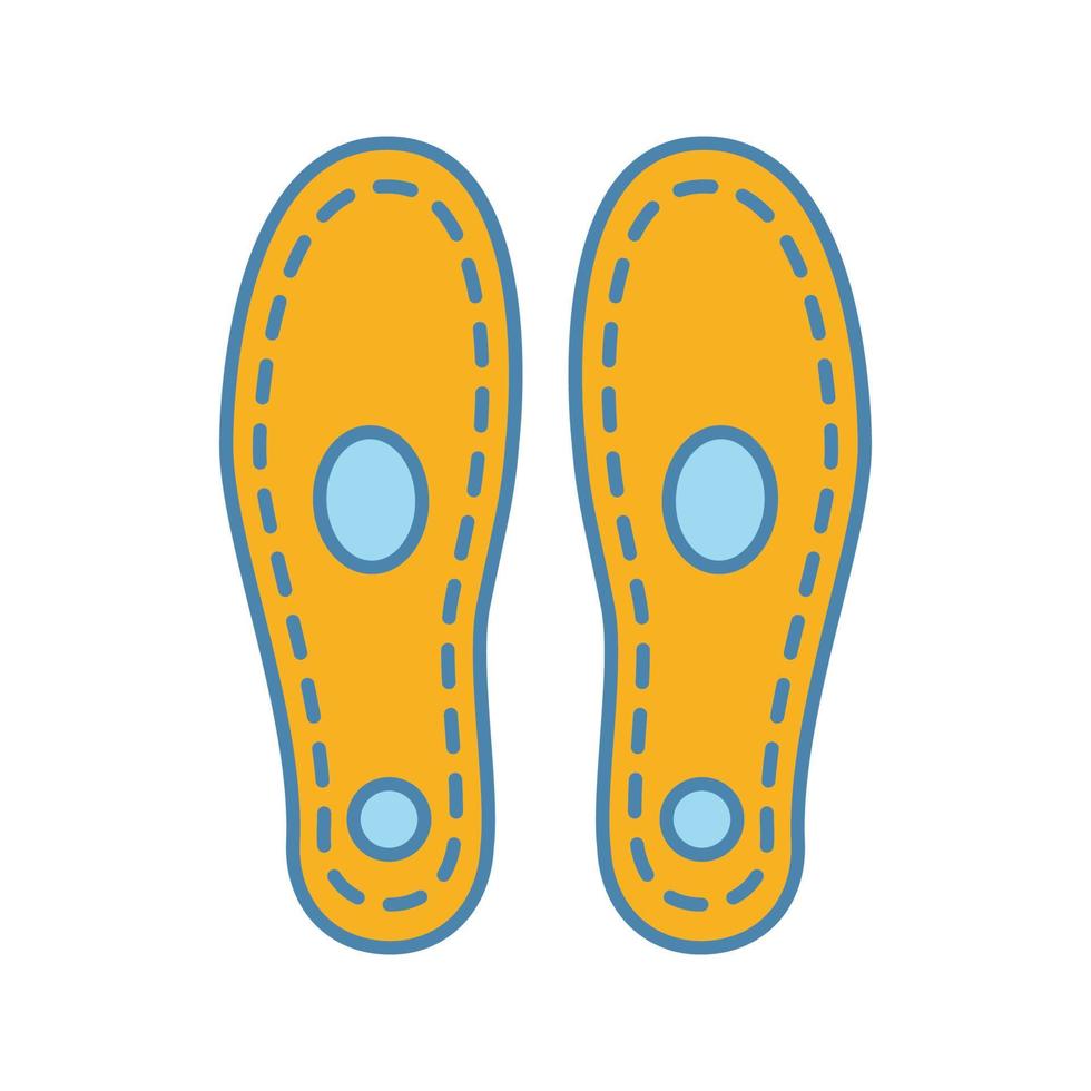 icône de couleur des semelles orthopédiques. support de l'arche. semelles orthopédiques. patins à chaussures. traitement pied plat. illustration vectorielle isolée vecteur