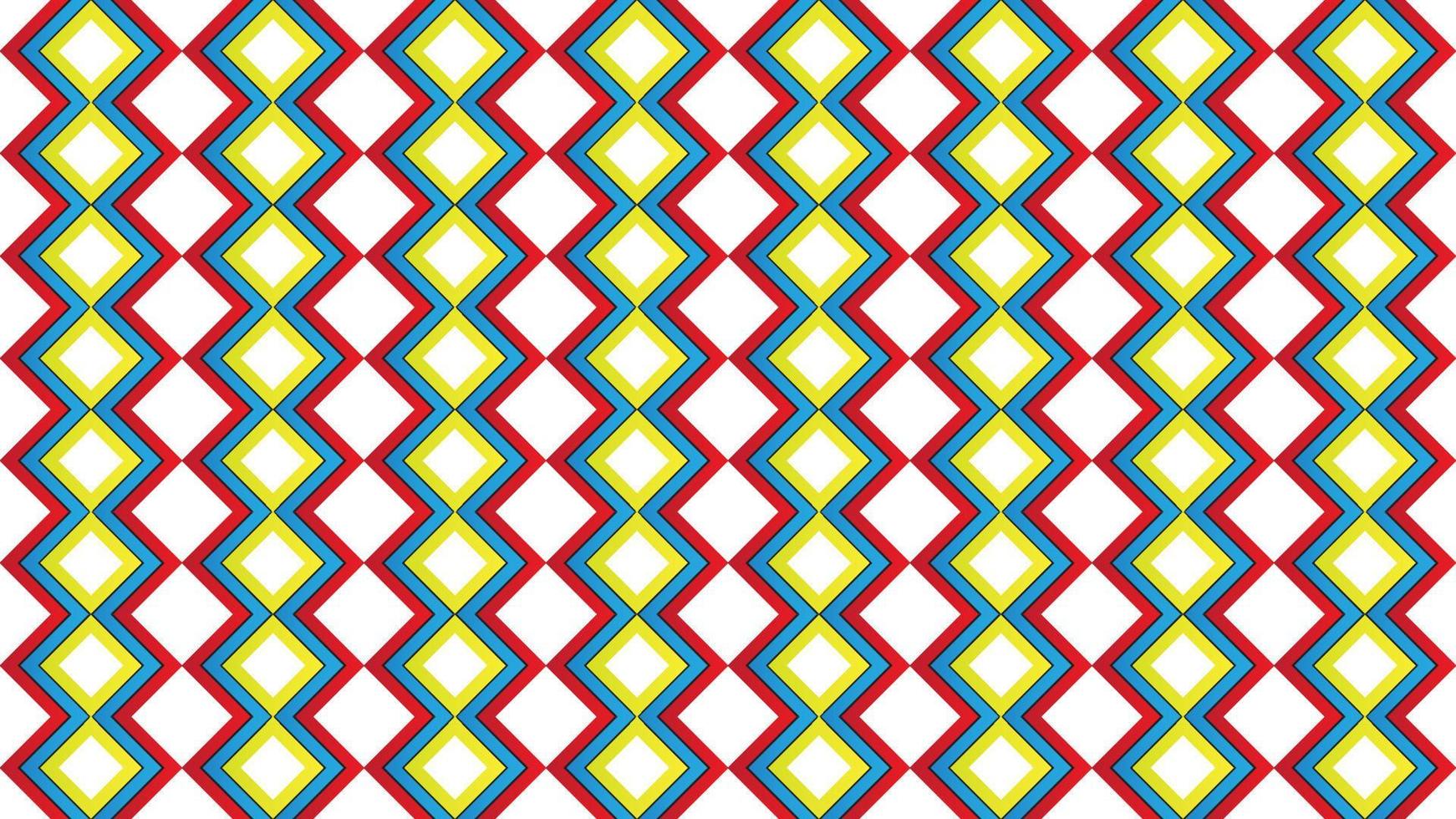 illustration vectorielle de forme carrée en couches colorées. modèle de conception abstraite de modèle sans couture. thème de couleur blanc jaune rouge bleu. simple et propre. vecteur