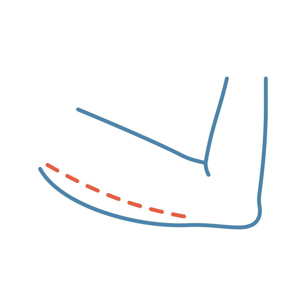 icône de couleur de chirurgie de levage de bras. brachioplastie. chirurgie plastique. remodelage chirurgical du bras. illustration vectorielle isolée vecteur