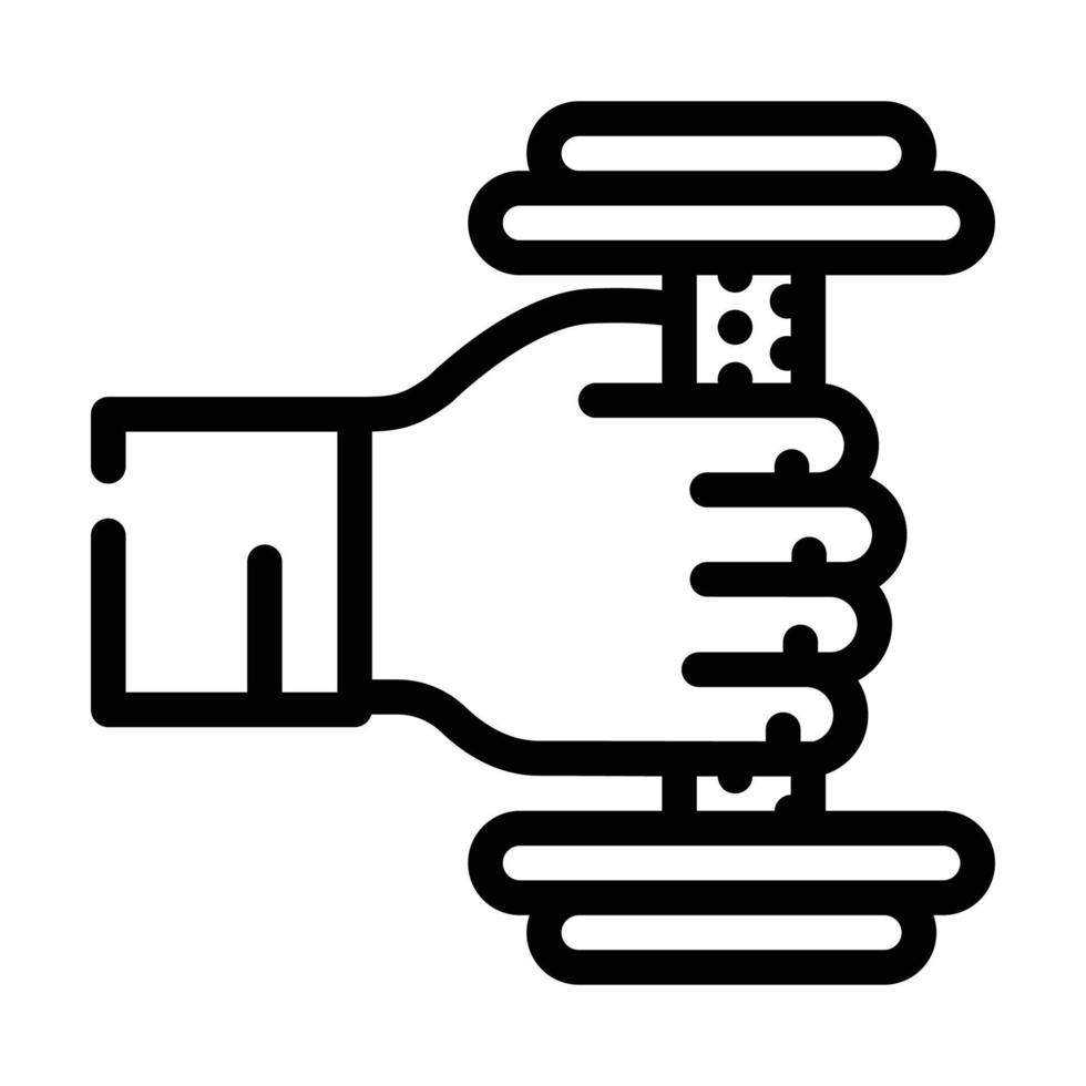 illustration vectorielle d'icône de ligne d'équipement sportif d'haltère vecteur