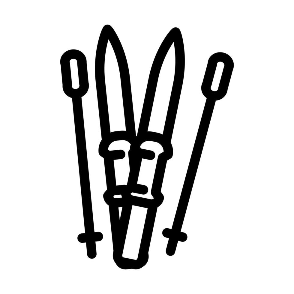 illustration vectorielle d'icône de ligne d'équipement de sport de ski vecteur