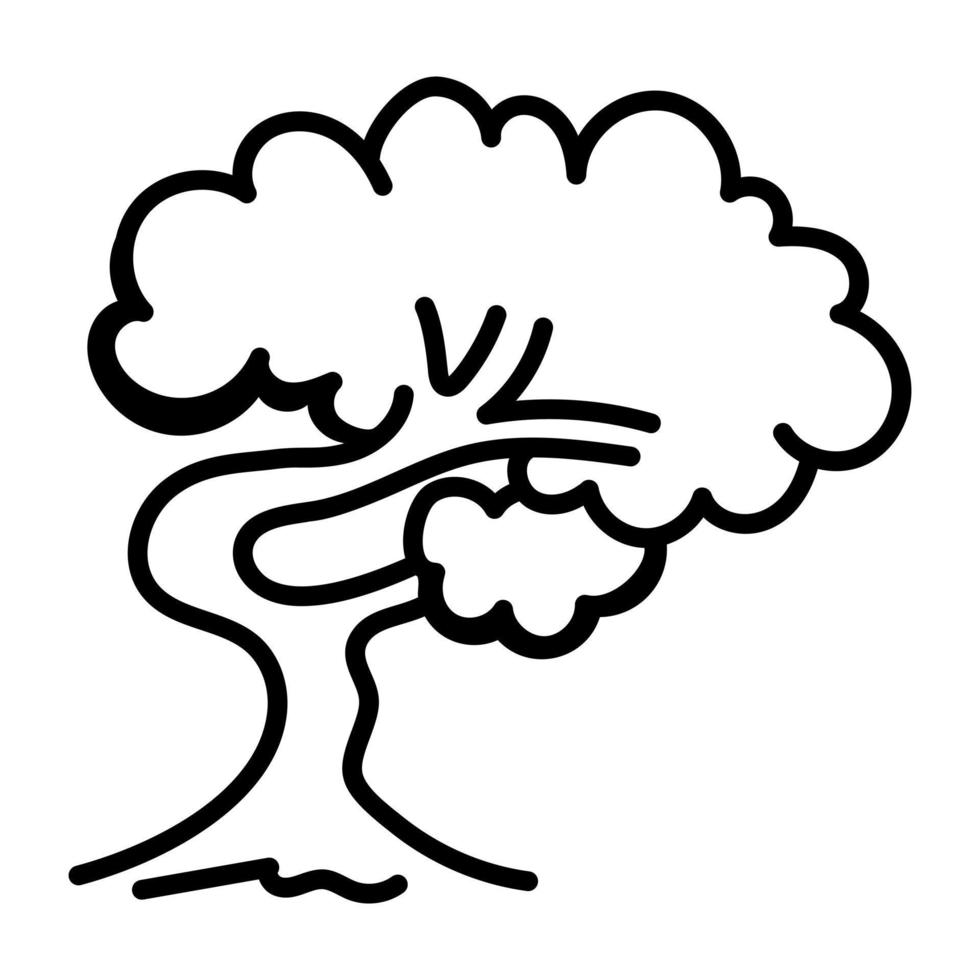 apercevez cette belle icône doodle d'arbre vecteur