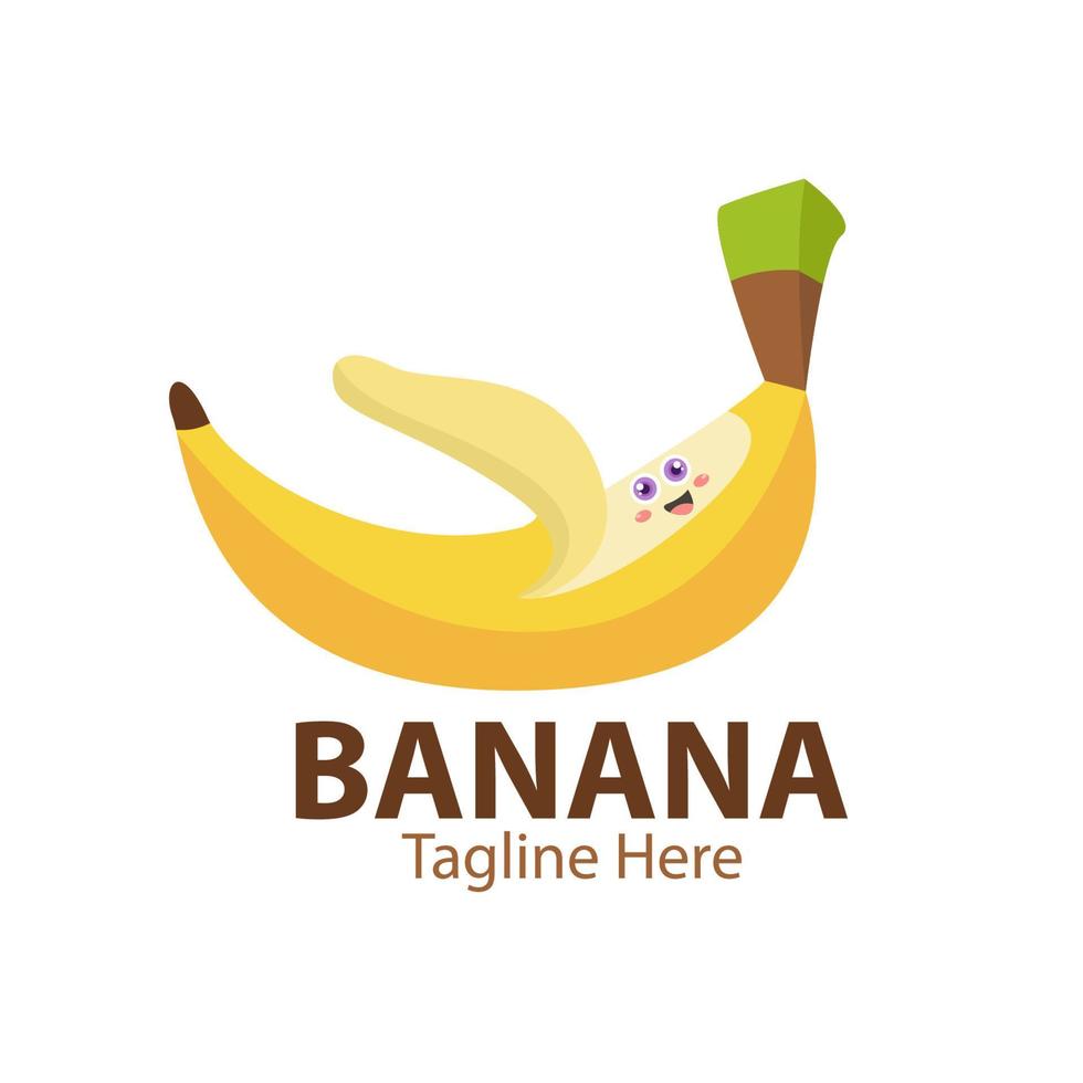 logo pour votre entreprise avec un joli personnage de banane vecteur