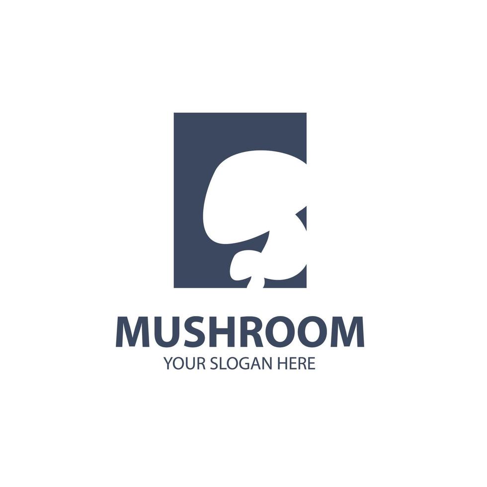 logo pour votre entreprise avec un joli personnage de champignon vecteur