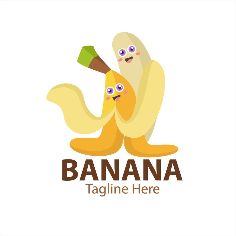 logo pour votre entreprise avec un joli personnage de banane vecteur