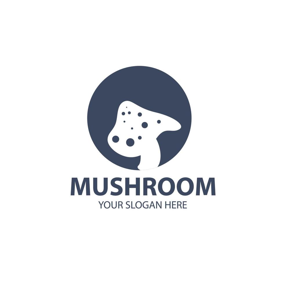 logo pour votre entreprise avec un joli personnage de champignon vecteur