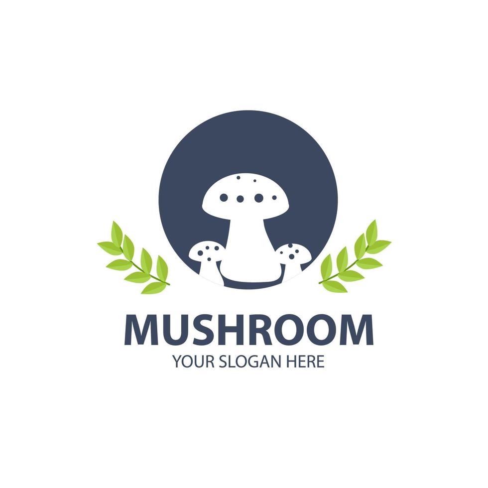 logo pour votre entreprise avec un joli personnage de champignon vecteur