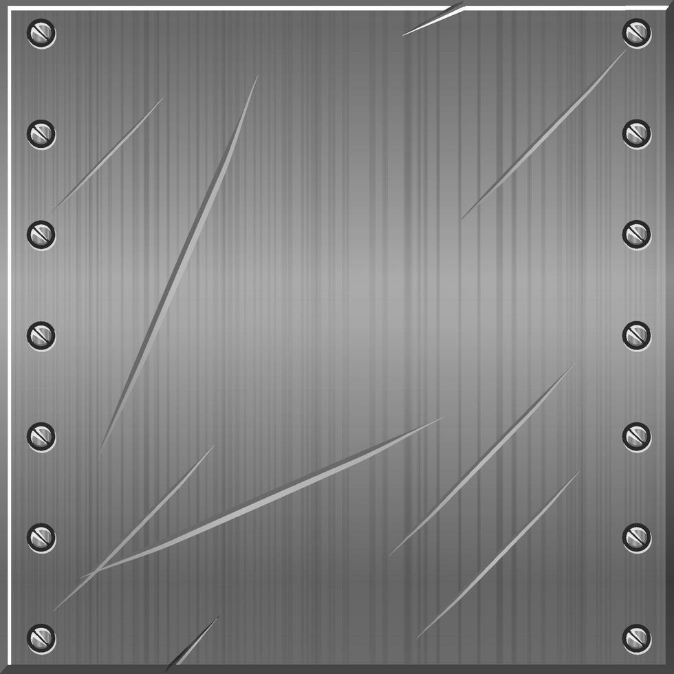 vieux fond gris métallisé sans soudure avec des clous. illustration vectorielle d'un motif métallique texturé. vecteur