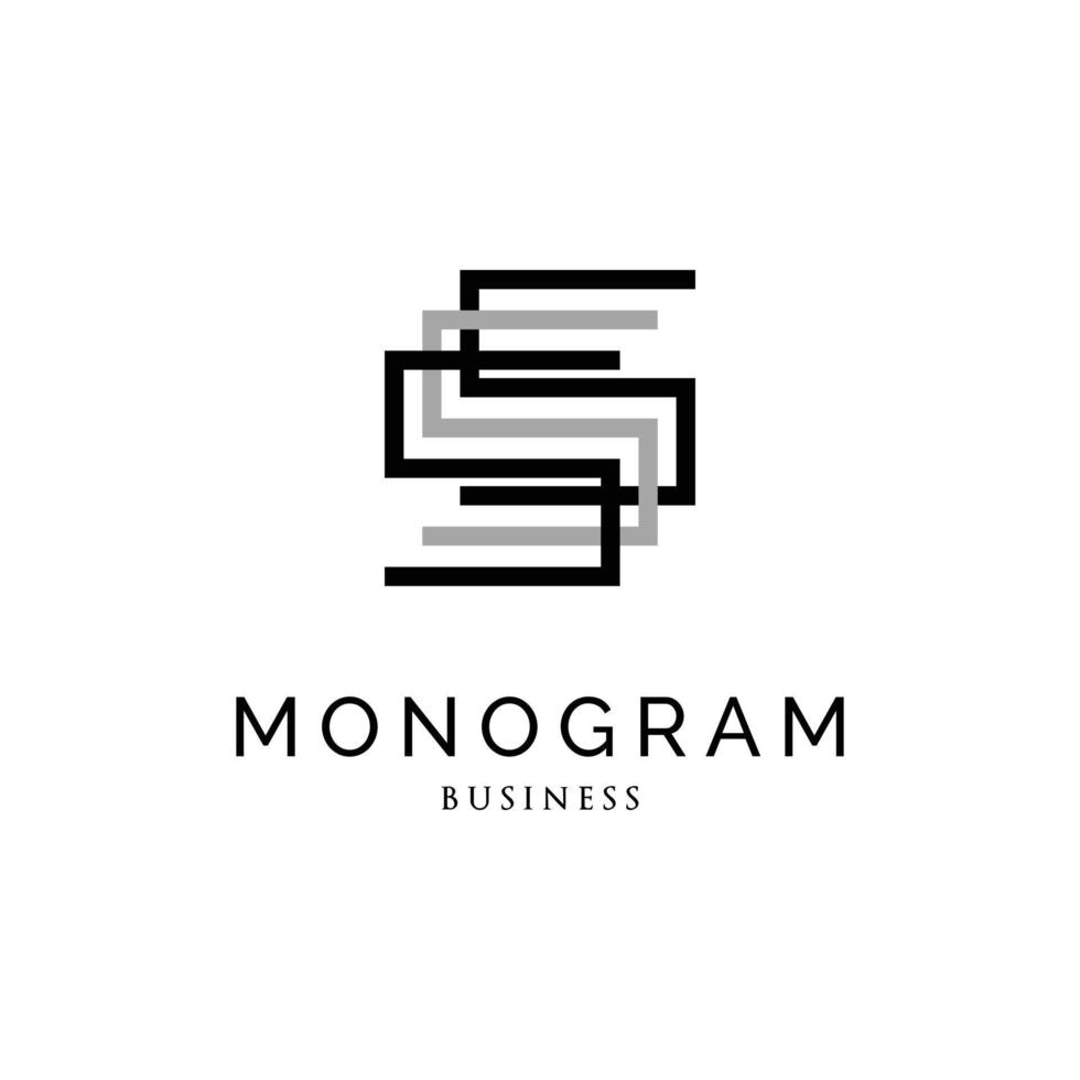 initiales en trois exemplaires lettre s monogramme logo design inspiration vecteur
