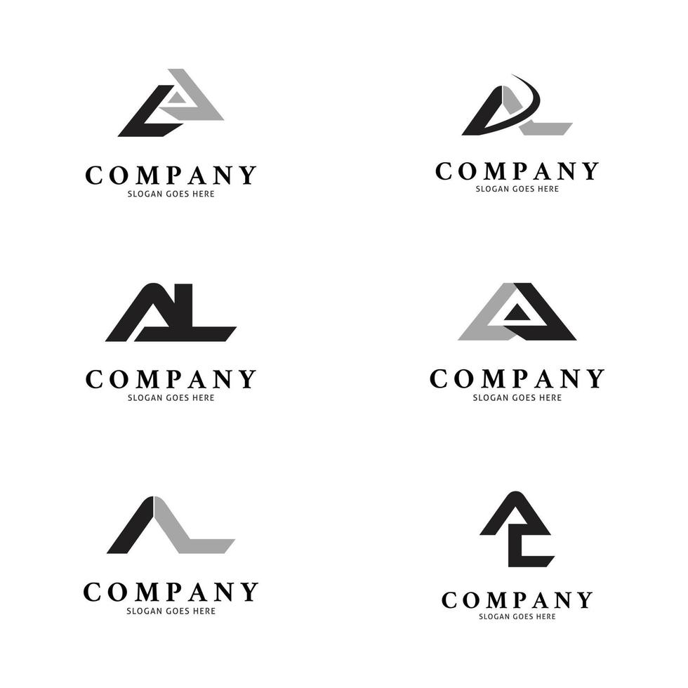 ensemble de lettre initiale al icône vecteur logo modèle illustration design