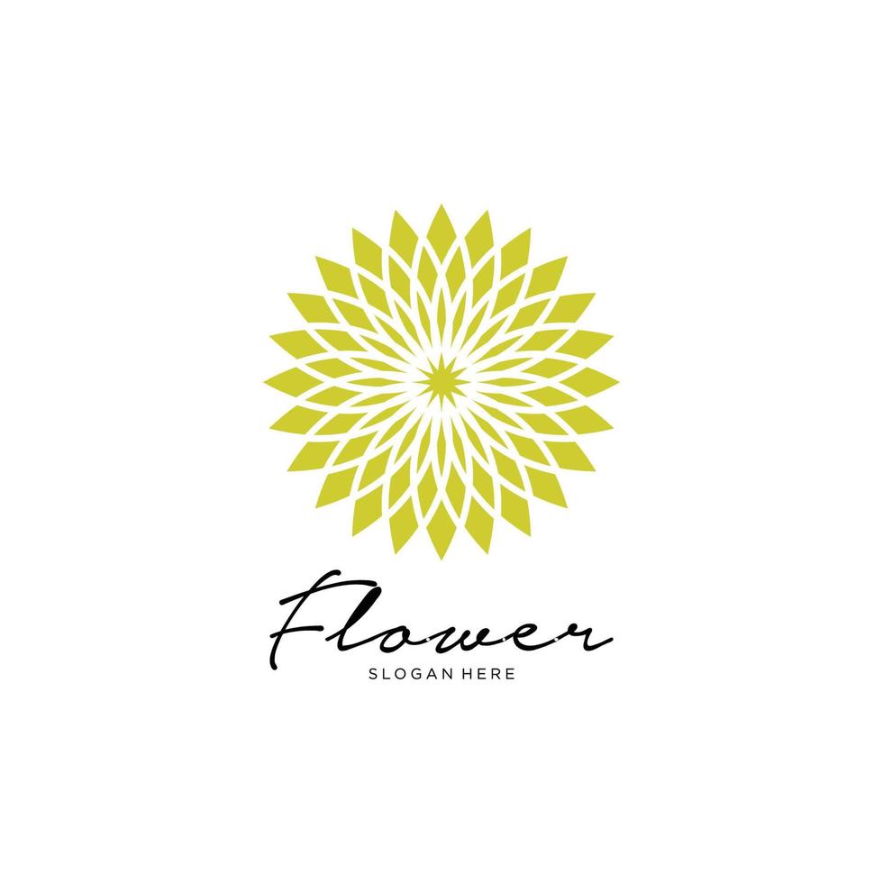 résumé de conception de logo de fleur vecteur