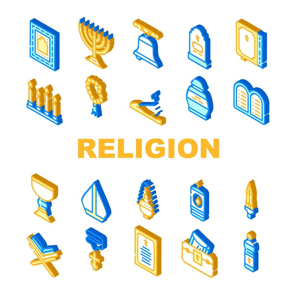 religion sainte prière collection icônes définies vecteur