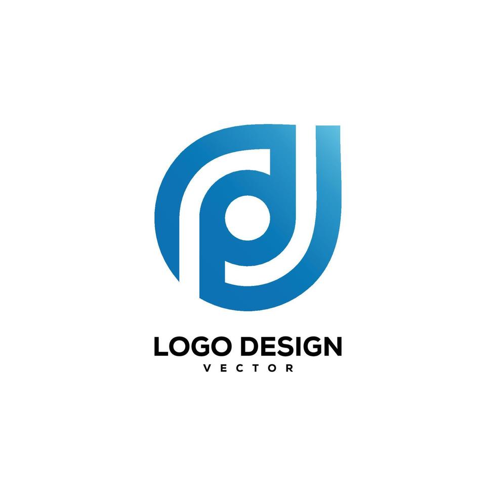 lettre abstraite dp. modèle de conception de logo minimal vecteur