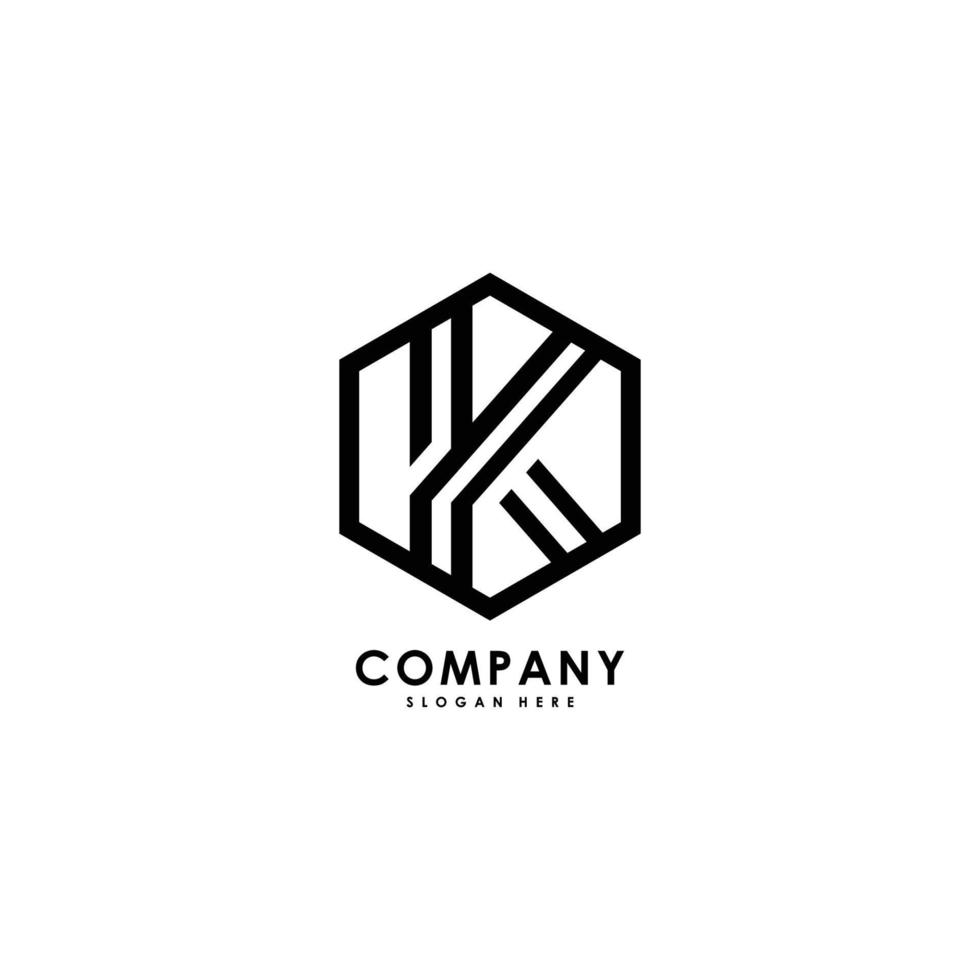 initiales lettre k vecteur logo hexagonal