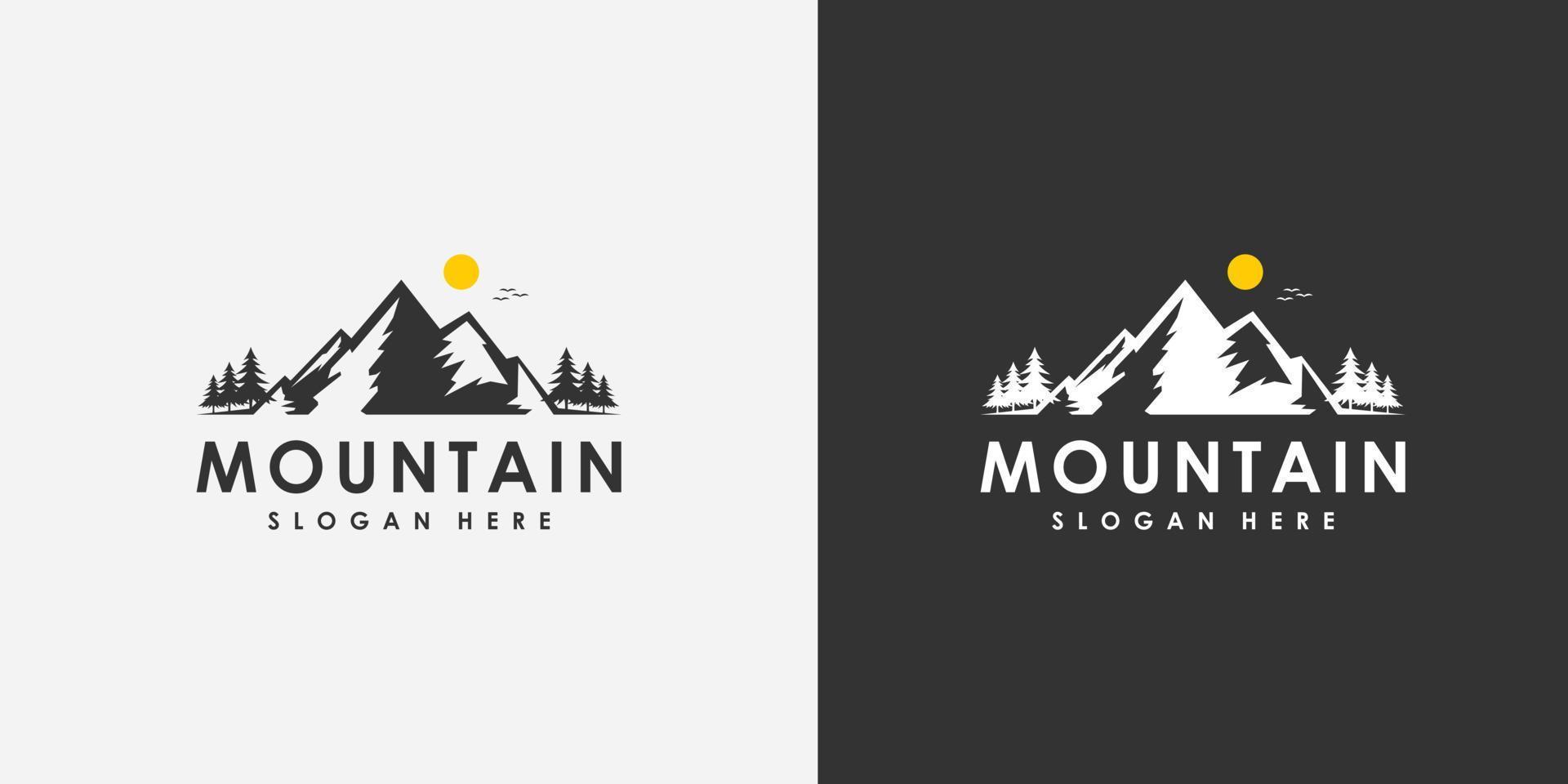 emblème de conception de vecteur de logo de montagne